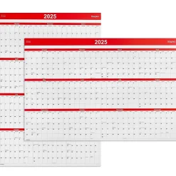 2025 Calendars|Staples 2025 36" x 24" Wall Calendar, Red (ST53903-25)