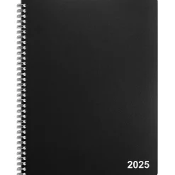 2025 Planners|Staples 2025 8" x 11" Weekly & Monthly Appointment Book, Plastic Cover, Black (ST21488-25)