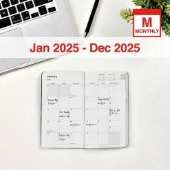 2025 Planners|Staples 2025 3" x 6" Weekly & Monthly Planner, Black (ST12937-25)