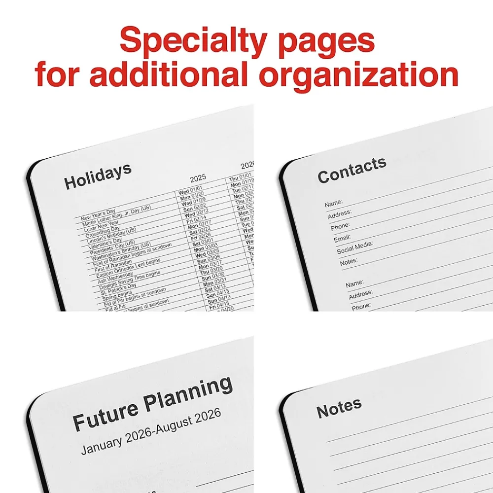 2025 Planners|Staples 2025 3" x 6" Weekly & Monthly Planner, Black (ST12937-25)