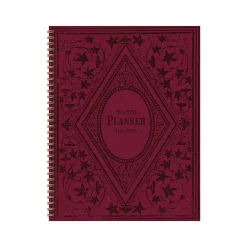 Academic Planners|TF Publishing 2024-2025 Bibliophile Series Merlot 8.5" x 11" Academic Weekly & Monthly Planner, Paperboard Cover, Red/Black