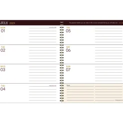 Academic Planners|TF Publishing 2024-2025 Bibliophile Series Merlot 8.5" x 11" Academic Weekly & Monthly Planner, Paperboard Cover, Red/Black