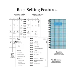 Academic Planners|TF Publishing 2024-2025 Blue Plaid 3.5