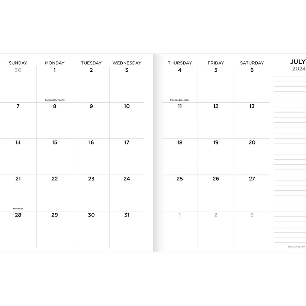 Academic Planners|TF Publishing 2024-2025 Blue Watercolor 6.5" x 8" Academic Monthly Planner, Paperboard Cover (AY25-4200)