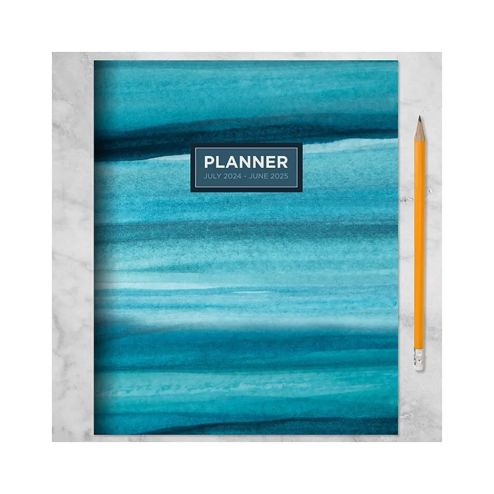 Academic Planners|TF Publishing 2024-2025 Blue Watercolor 6.5" x 8" Academic Monthly Planner, Paperboard Cover (AY25-4200)