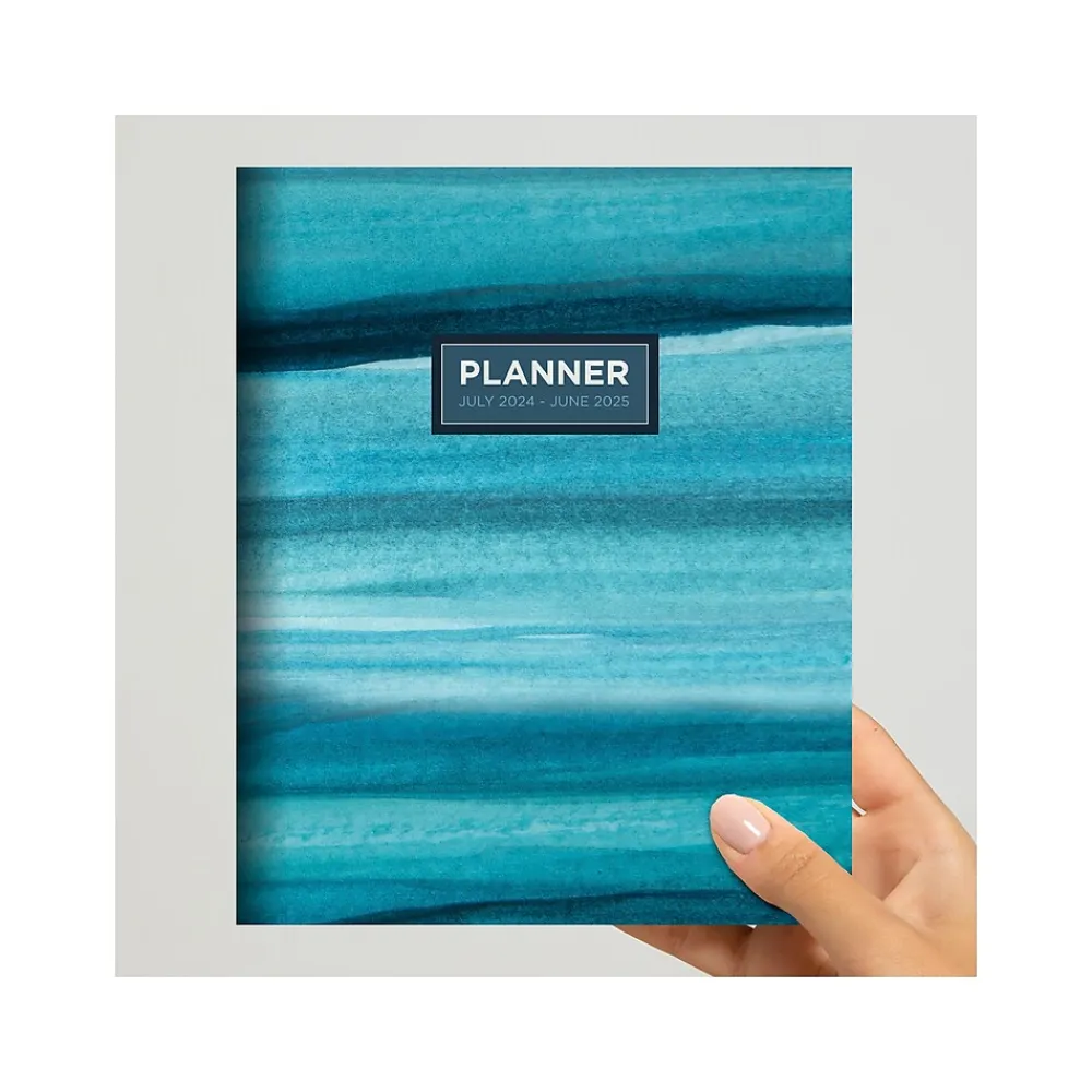 Academic Planners|TF Publishing 2024-2025 Blue Watercolor 6.5" x 8" Academic Monthly Planner, Paperboard Cover (AY25-4200)