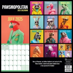 2025 Calendars|TF Publishing 2025 Pawsmopolitan 12" x 12" Monthly Wall Calendar (25-1122)