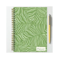 Academic Planners|TF Publishing 2024-2025 White Lotus Verde Fronds 6