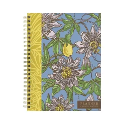 Academic Planners|TF Publishing 2024-2025 White Lotus Series Coastal Flowers 6" x 8" Academic Weekly & Monthly Planner, Paperboard Cover