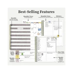 Academic Planners|TF Publishing 2024-2025 White Lotus Series Seersucker Stripe 6