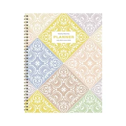 Academic Planners|TF Publishing 2024-2025 White Lotus Series Byzantine Tile 8.5" x 11" Academic Weekly & Monthly Planner, Paperboard Cover