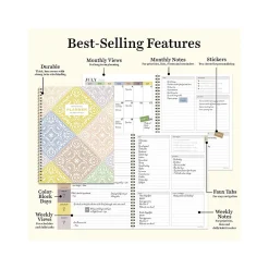 Academic Planners|TF Publishing 2024-2025 White Lotus Series Byzantine Tile 8.5