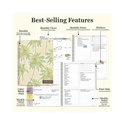 Academic Planners|TF Publishing 2024-2025 White Lotus Series Positano Palms 8.5