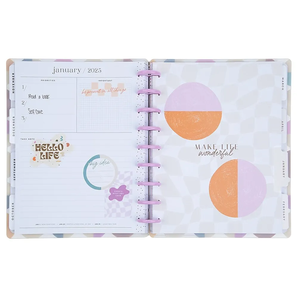 Academic Planners|The Happy Planner 2024-2025 Canyon Modern 7" x 9.25" Academic Weekly & Monthly Planner, Plastic Cover, Multicolor