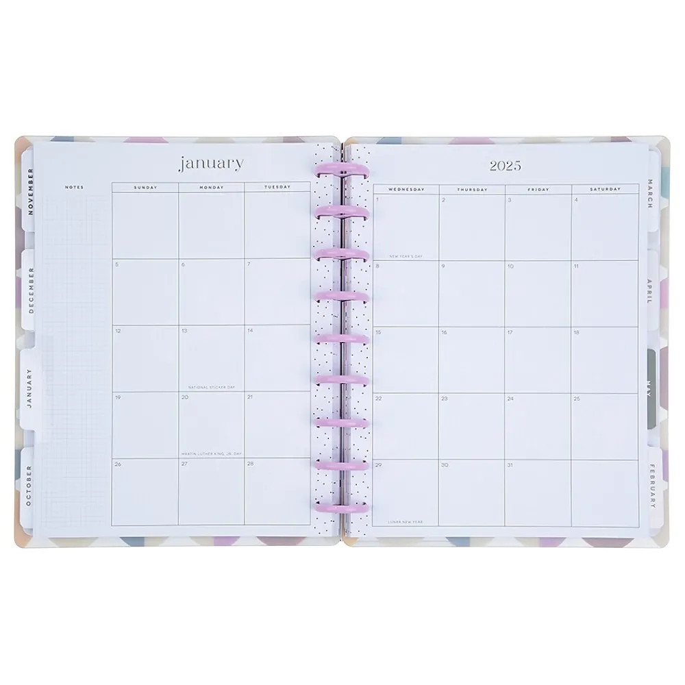 Academic Planners|The Happy Planner 2024-2025 Canyon Modern 7" x 9.25" Academic Weekly & Monthly Planner, Plastic Cover, Multicolor