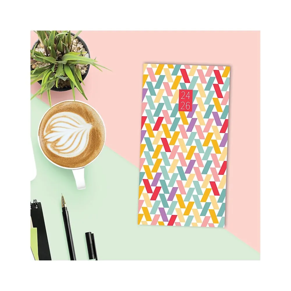 Academic Planners|Willow Creek 2024-2026 Abstract Party 3.5" x 6.5" Academic Monthly Planner, Paper Cover, Multicolor (46258)