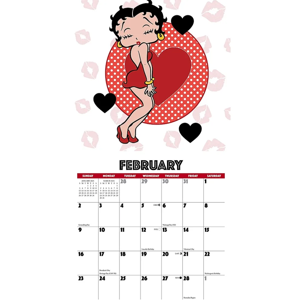 2025 Calendars|Willow Creek 2025 Betty Boop 7" x 7" Yearly Wall Calendar (48047)