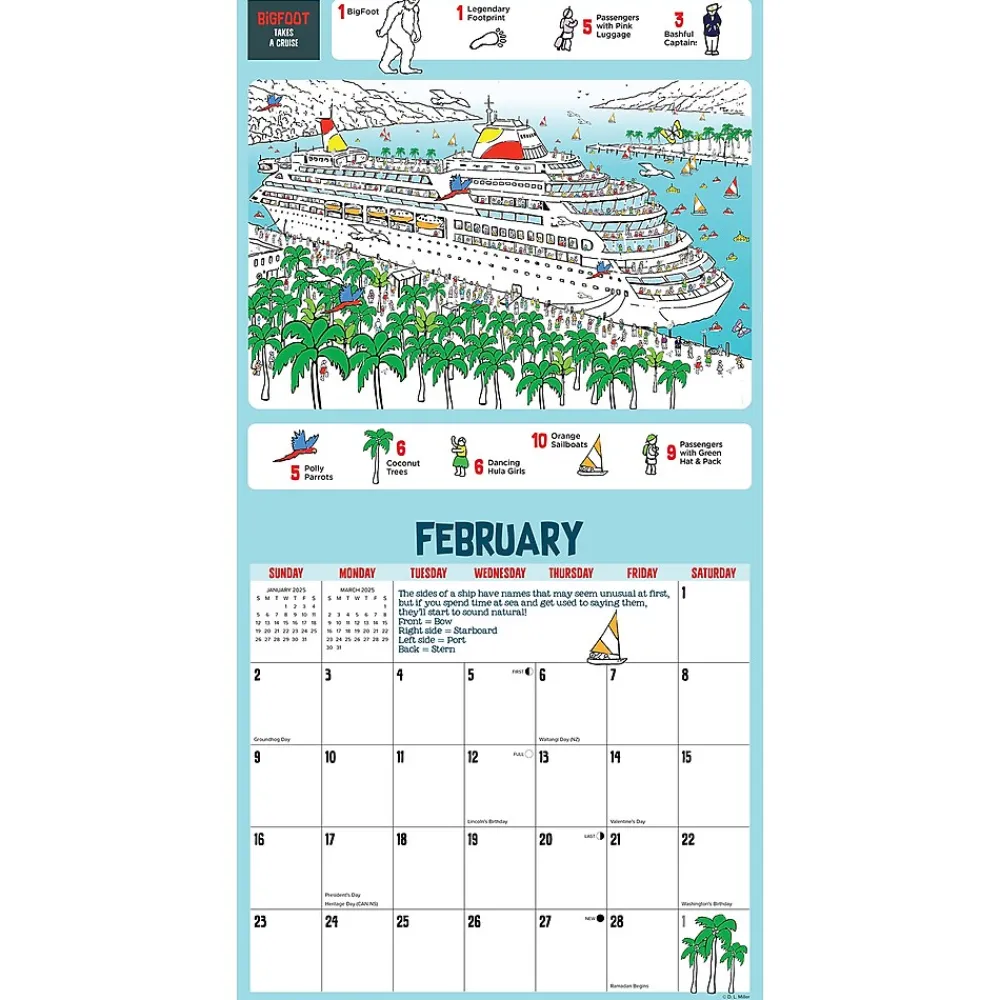 2025 Calendars|Willow Creek 2025 Bigfoot Seek & Find 12" x 12" Monthly Wall Calendar (41796)