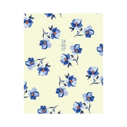 Academic Planners|Willow Creek 2024-2025 Blue Bell Floral 7.5" x 9.5" Academic Monthly Planner, Paper Cover, Yellow/Blue (47620)