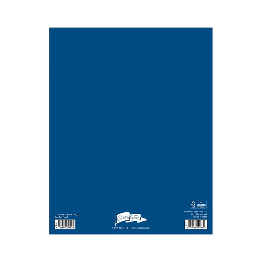 Academic Planners|Willow Creek 2024-2025 Blue Bell Floral 7.5" x 9.5" Academic Monthly Planner, Paper Cover, Yellow/Blue (47620)