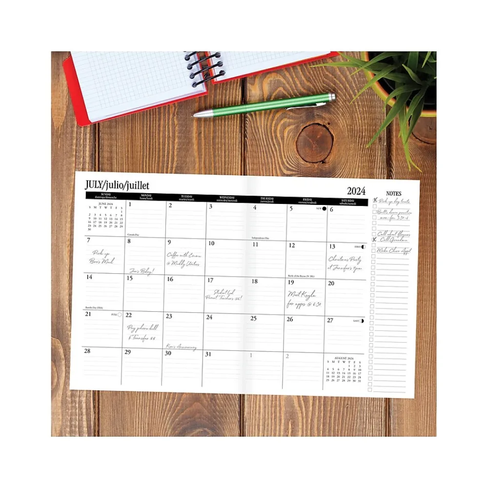 Academic Planners|Willow Creek 2024-2025 Blue Bell Floral 7.5" x 9.5" Academic Monthly Planner, Paper Cover, Yellow/Blue (47620)