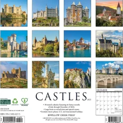 2025 Calendars|Willow Creek 2025 Castles 12" x 12" Monthly Wall Calendar (42175)