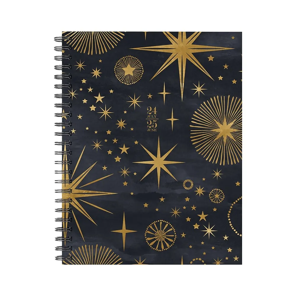 Academic Planners|Willow Creek 2024-2025 Celestial Magic 8.5" x 11" Academic Weekly & Monthly Planner, Paper Cover, Black/Gold (48139)