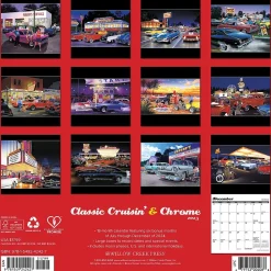 2025 Calendars|Willow Creek 2025 Classic Cruisin' & Chrome 12" x 12" Monthly Wall Calendar (42427)