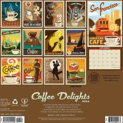 2025 Calendars|Willow Creek 2025 Coffee Delights Art 12" x 12" Monthly Wall Calendar (42502)