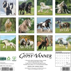 2025 Calendars|Willow Creek 2025 Gypsy Vanner Horse 12" x 12" Monthly Wall Calendar (43264)