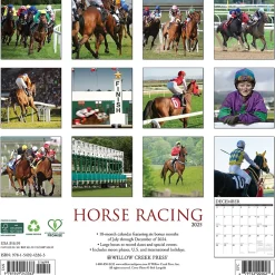 2025 Calendars|Willow Creek 2025 Horse Racing 12" x 12" Monthly Wall Calendar (43363)
