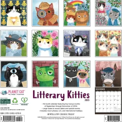 2025 Calendars|Willow Creek 2025 Litterary Kitties 12" x 12" Monthly Wall Calendar (43769)