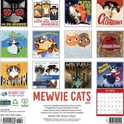 2025 Calendars|Willow Creek 2025 Mewvie Cats 12" x 12" Monthly Wall Calendar (43882)