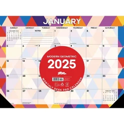 2025 Calendars|Willow Creek 2025 Modern Geomtric 17" x 12" Monthly Desk Pad Calendar (47828)