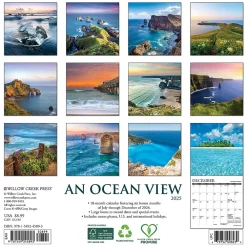 2025 Calendars|Willow Creek 2025 Ocean View 7" x 7" Monthly Wall Calendar (45893)