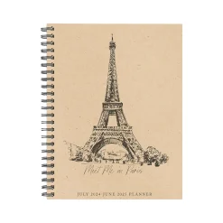 Academic Planners|Willow Creek 2024-2025 Paris 8.5" x 11" Academic Weekly & Monthly Planner, Paper Cover, Kraft/Black (47583)