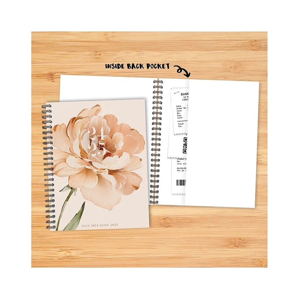 Academic Planners|Willow Creek 2024-2025 Perfect Peony 8.5" x 11" Academic Weekly & Monthly Planner, Beige/Green (47590)