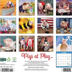 2025 Calendars|Willow Creek 2025 Pigs at Play 12" x 12" Monthly Wall Calendar (44469)