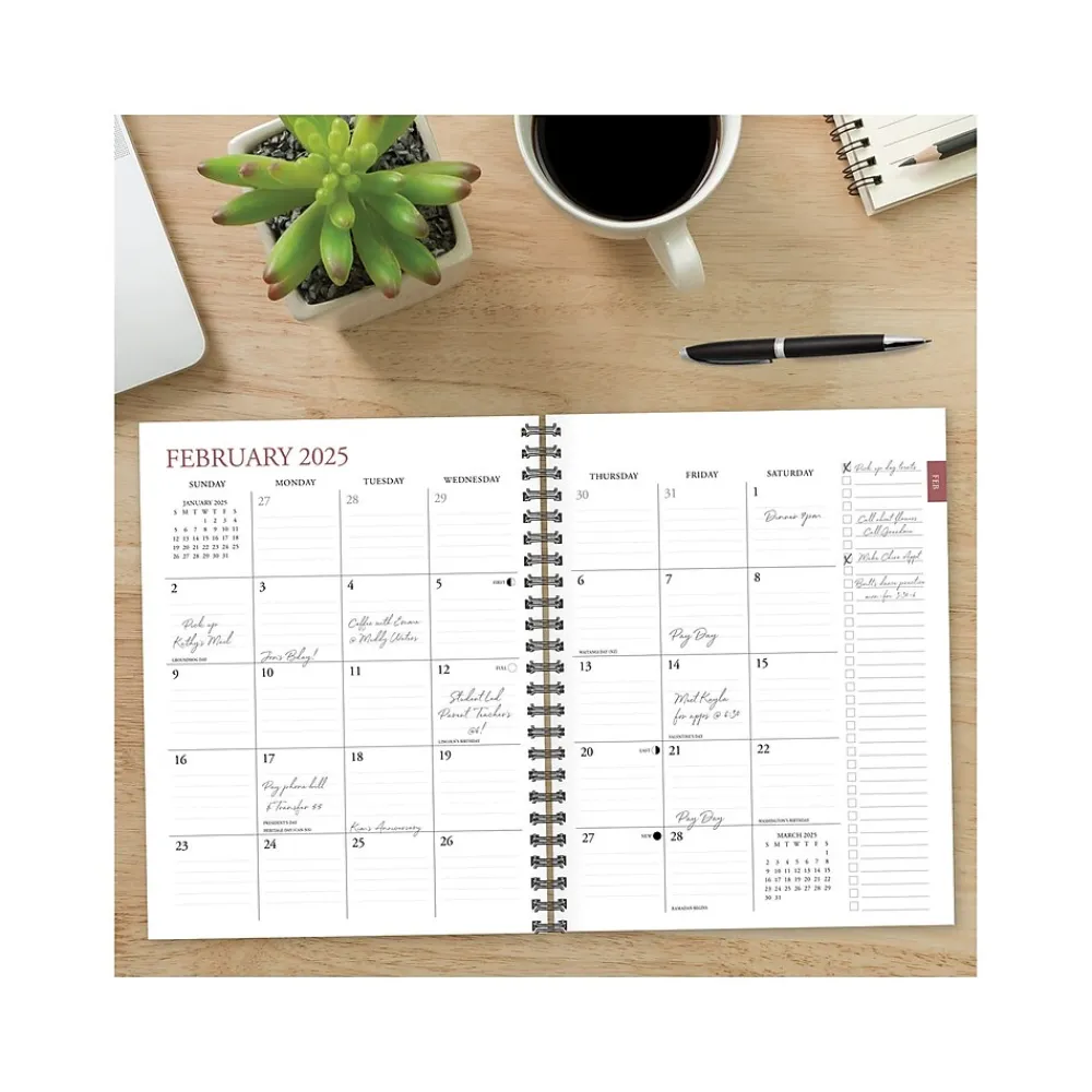 Academic Planners|Willow Creek 2024-2025 Plum Abstract 8.5" x 11" Academic Weekly & Monthly Planner, Paper Cover, Multicolor (47606)