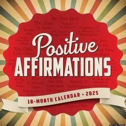 2025 Calendars|Willow Creek 2025 Positive Affirmations 12" x 12" Monthly Wall Calendar (46296)