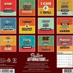 2025 Calendars|Willow Creek 2025 Positive Affirmations 12" x 12" Monthly Wall Calendar (46296)