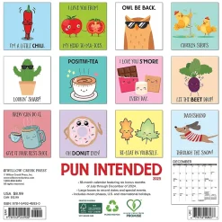 2025 Calendars|Willow Creek 2025 Pun Intended 7" x 7" Monthly Wall Calendar (45930)