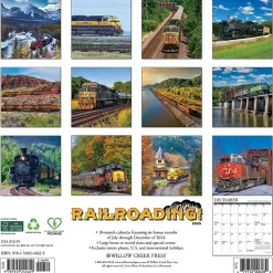2025 Calendars|Willow Creek 2025 Railroading 12" x 12" Monthly Wall Calendar (44629)
