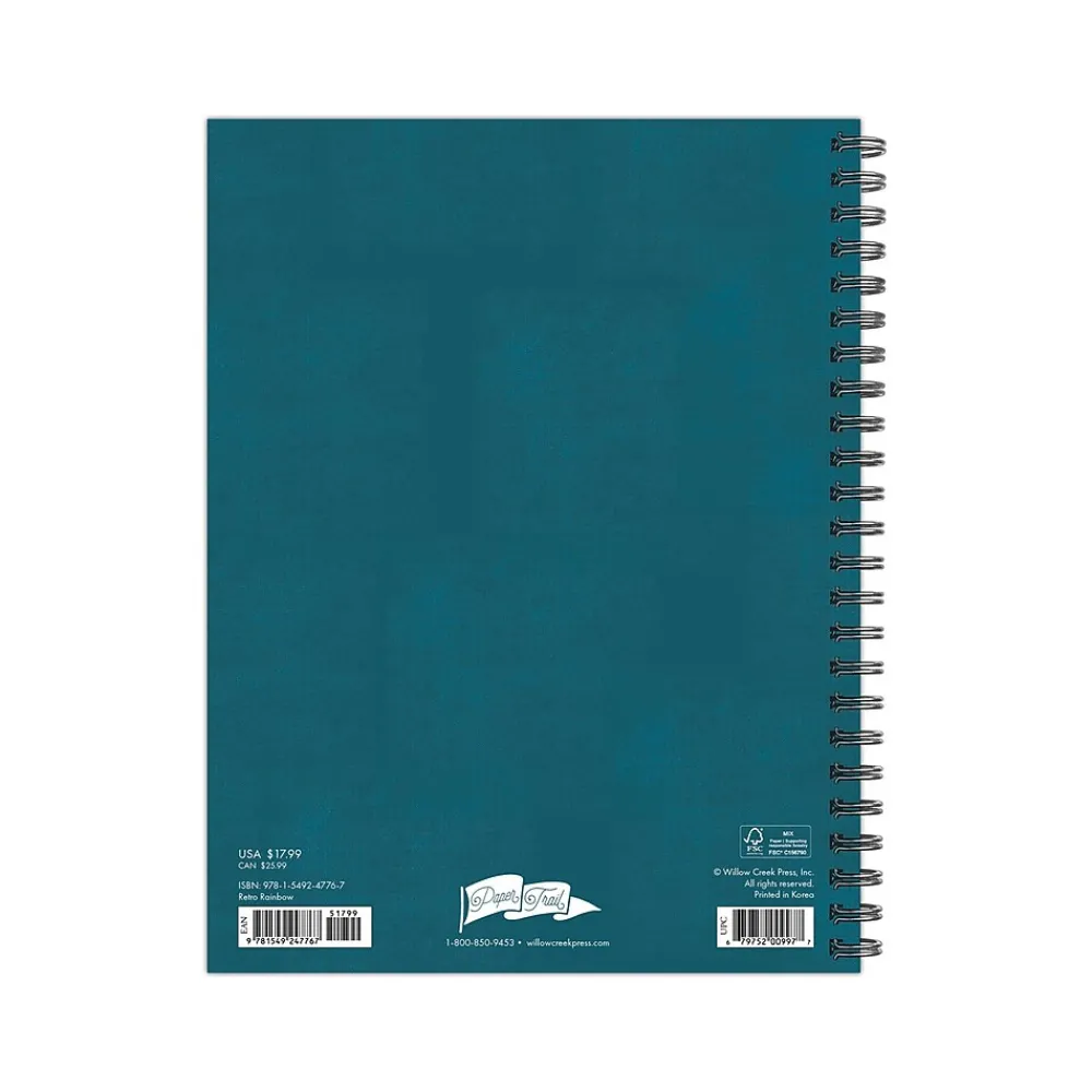 Academic Planners|Willow Creek 2024-2025 Retro Rainbow 6.5" x 8.5" Academic Weekly & Monthly Planner, Paper Cover, Multicolor (47767)