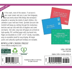 2025 Calendars|Willow Creek 2025 Sprinkle Sarcasm Like Confetti 6.2" x 5.4" Day-to-Day Calendar (41024)