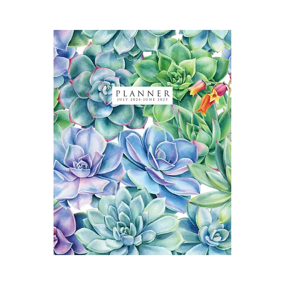 Academic Planners|Willow Creek 2024-2025 Succulents 7.5" x 9.5" Academic Monthly Planner, Paper Cover, Multicolor (47644)