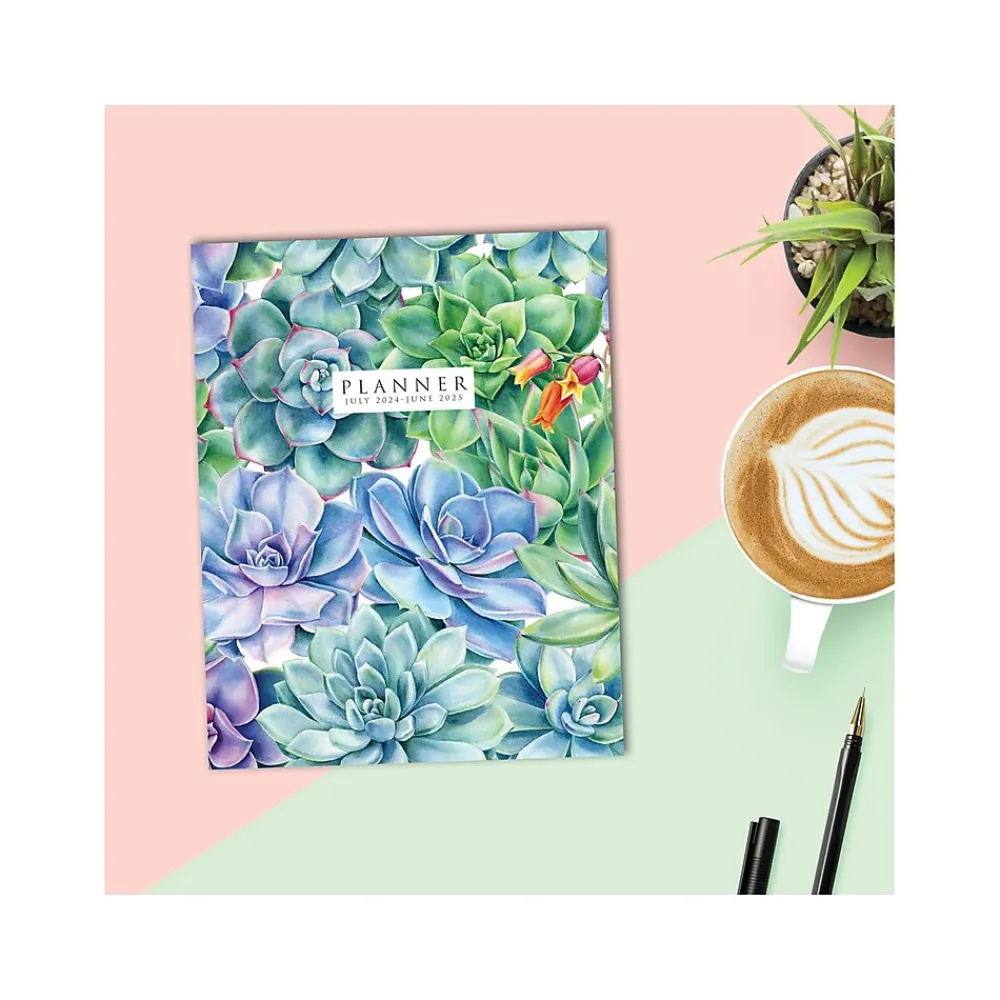 Academic Planners|Willow Creek 2024-2025 Succulents 7.5" x 9.5" Academic Monthly Planner, Paper Cover, Multicolor (47644)