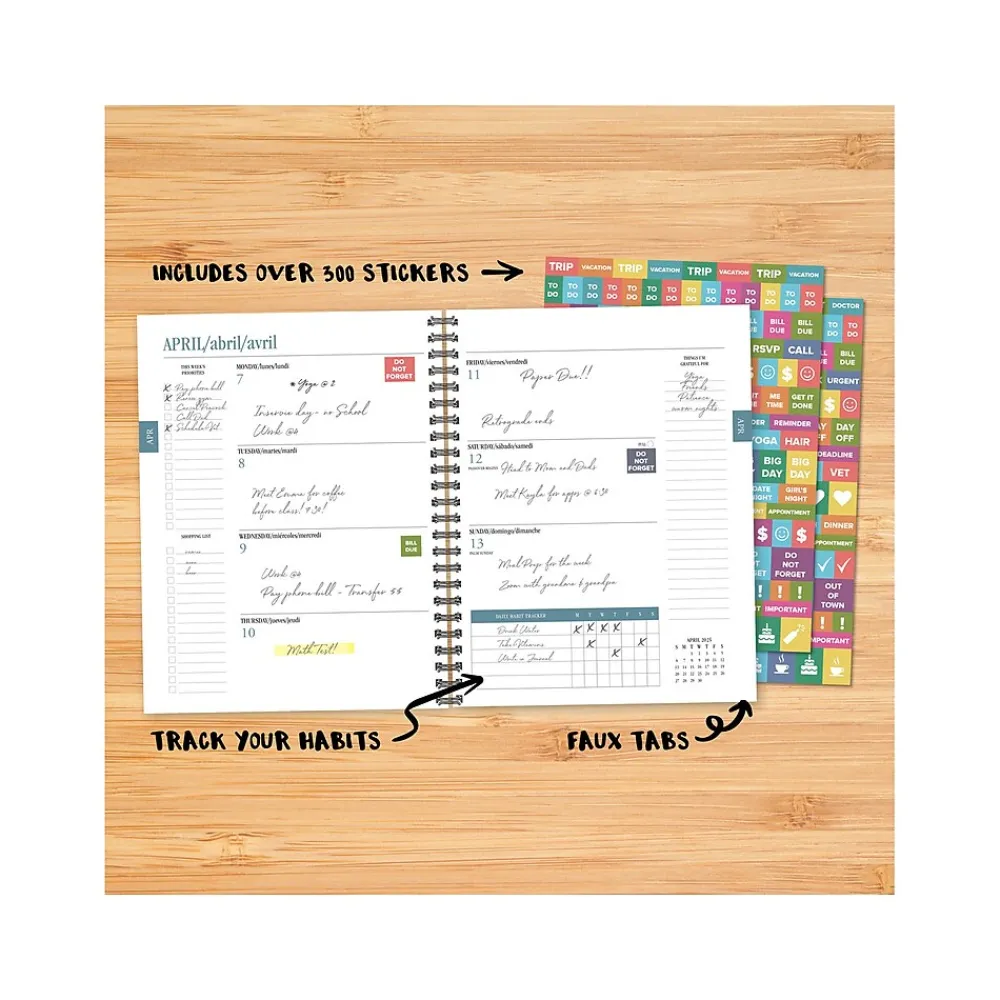 Academic Planners|Willow Creek 2024-2025 Succulents 6.5" x 8.5" Academic Weekly & Monthly Planner, Paper Cover, Multicolor (47477)