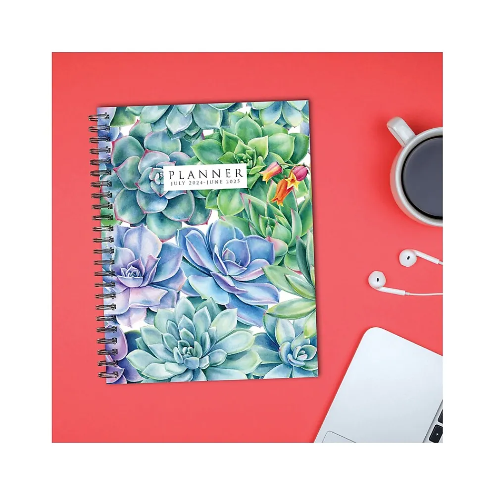 Academic Planners|Willow Creek 2024-2025 Succulents 6.5" x 8.5" Academic Weekly & Monthly Planner, Paper Cover, Multicolor (47477)