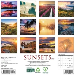 2025 Calendars|Willow Creek 2025 Sunsets 2025 7" x 7" Yearly Wall Calendar (47286)